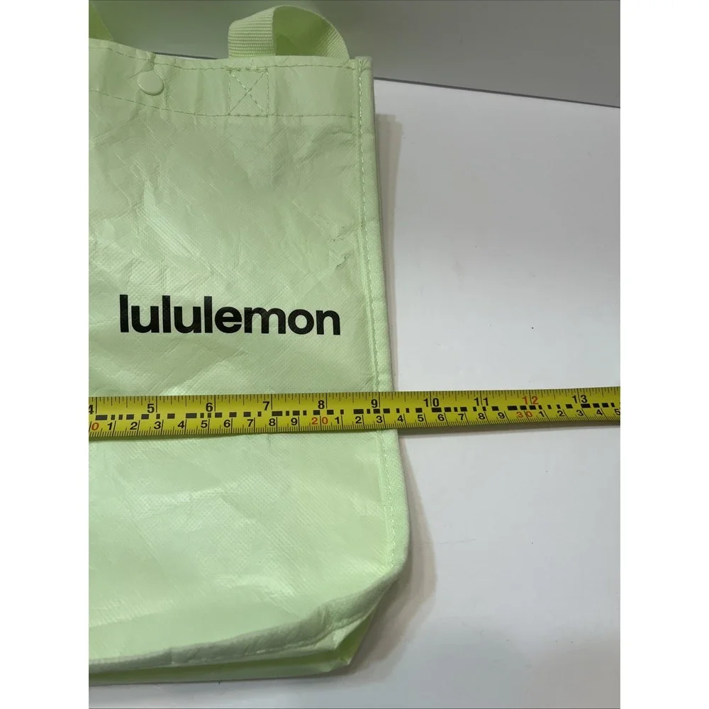 Lululemon Reusable Bag Light Mint Green Handles Snap Closure 9 X11